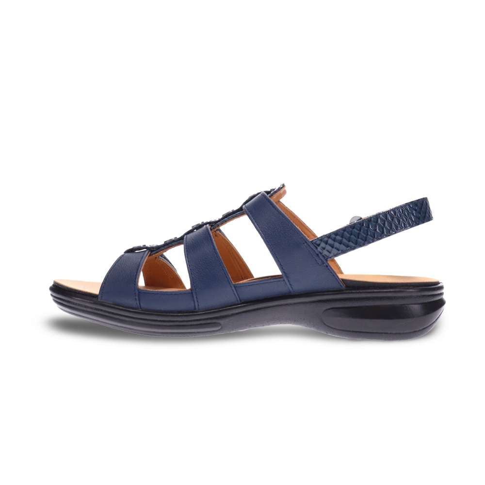 Toledo Slingback Sandal - Navy Snake/Blue