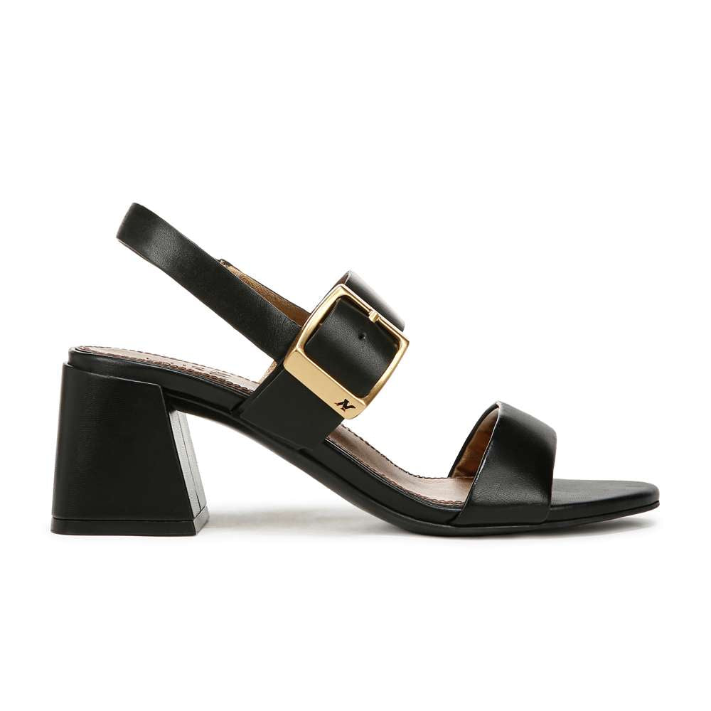 Vicky Dress Heeled Sandal - Black Leather