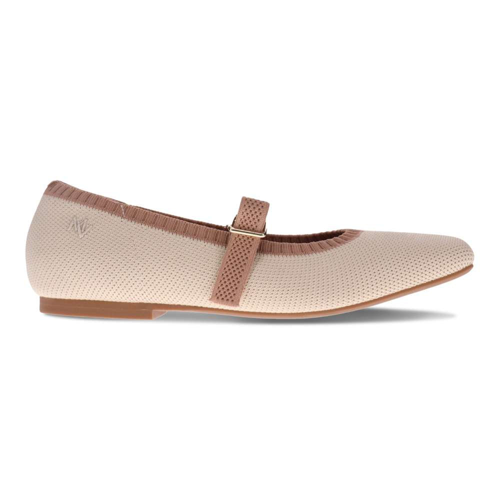Violet Mary-Jane Flats - Almond