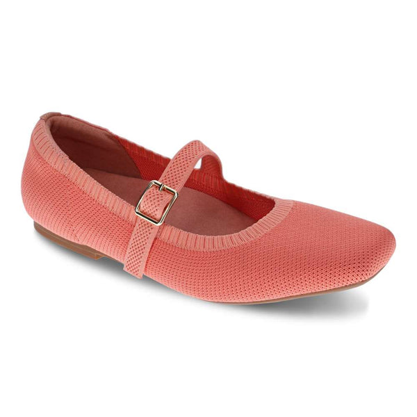 Violet Mary-Jane Flats - Coral