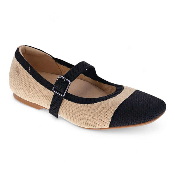 Violet Mary-Jane Flats - Natural Black