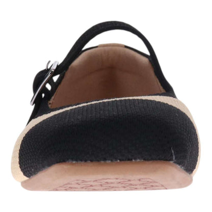 Violet Mary-Jane Flats - Natural Black