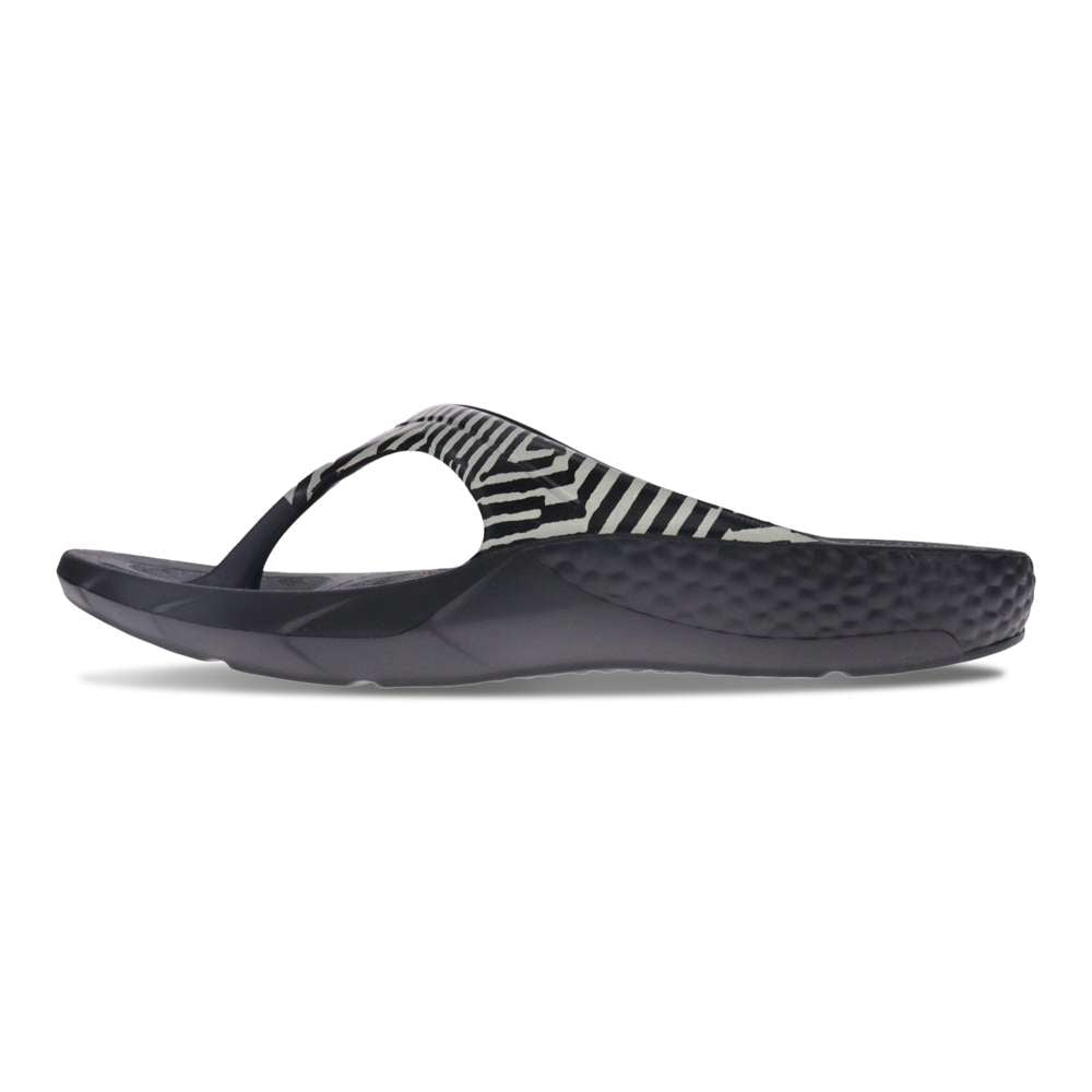 Vitality Recovery Toe Post Sandal - Black Zebra