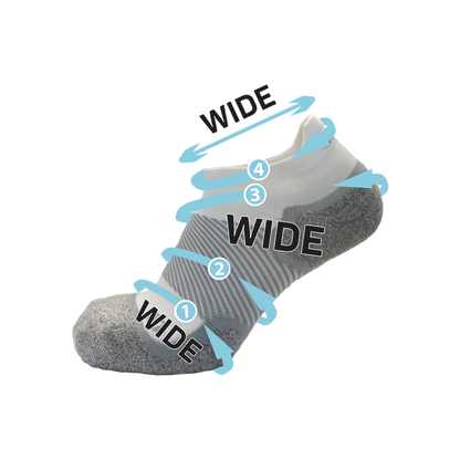 Wide No Show Wellness Performance Sock (WP4+) - White