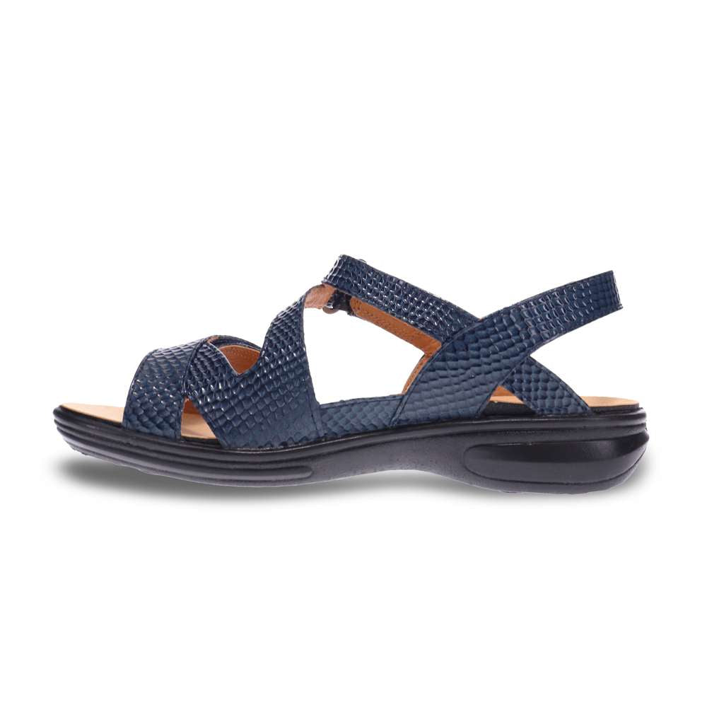 Zanzibar Adjustable Sandal - Navy Snake